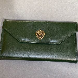 Vintage Forest Green Baronet Clutch